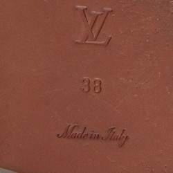 Pre Owned Louis Vuitton Brown Monogram Canvas and Leather Passenger Flat Sandals Size 38