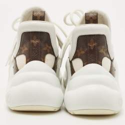 Louis Vuitton White/Monogram Canvas and Leather Archlight Sneakers Size 37