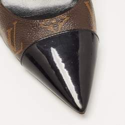 مملوكة مسبقًا Louis Vuitton Black/Brown Monogram Canvas and Patent Leather Fetish Pumps Size 40