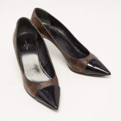 مملوكة مسبقًا Louis Vuitton Black/Brown Monogram Canvas and Patent Leather Fetish Pumps Size 40