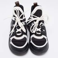 Louis Vuitton Black/White Mesh and Leather Archlight Sneakers Size 39.5