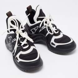 Louis Vuitton Black/White Mesh and Leather Archlight Sneakers Size 39.5