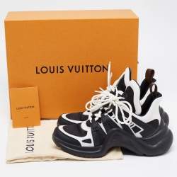Louis Vuitton Black/White Mesh and Leather Archlight Sneakers Size 39.5