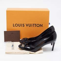 Pre Owned Louis Vuitton Black Patent Leather Fiance Pumps Size 38
