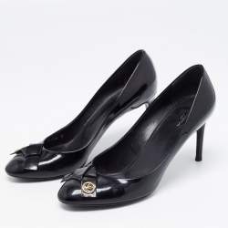 Pre Owned Louis Vuitton Black Patent Leather Fiance Pumps Size 38