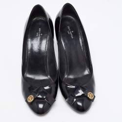 Pre Owned Louis Vuitton Black Patent Leather Fiance Pumps Size 38