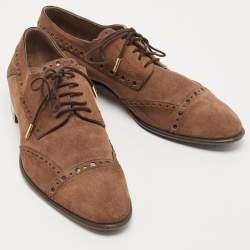 Louis Vuitton Brown Suede Lace Up Brogue Derby Size 38