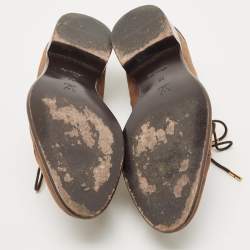 Louis Vuitton Brown Suede Lace Up Brogue Derby Size 38