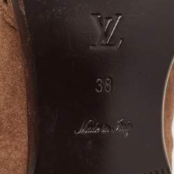 Louis Vuitton Brown Suede Lace Up Brogue Derby Size 38