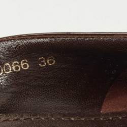 مملوكة مسبقًا Louis Vuitton Brown Suede Leather Loafer Pumps Size 36