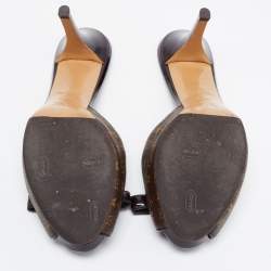 Pre Owned Louis Vuitton Brown Monogram Canvas Malibu Slides Size 36.5
