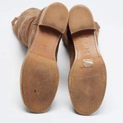 مملوكة مسبقًا Louis Vuitton Brown Suede Knee Length Boots Size 38