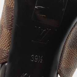 Pre Owned Louis Vuitton Brown Damier Canvas Madeleine Slingback Pumps Size 39.5