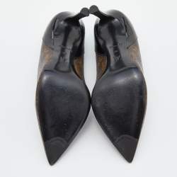 Pre Owned Louis Vuitton Brown Monogram Canvas and Patent Leather Cherie Pumps Size 36