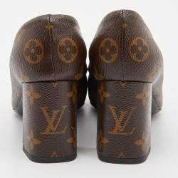 Louis Vuitton Monogram Canvas Madeleine Block Heel Pumps Size 36