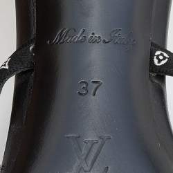 Louis Vuitton Black Monogram Satin Citizen Thong Sandals Size 37