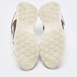 Louis Vuitton White Mesh and Monogram Canvas Aftergame Sneakers Size 38