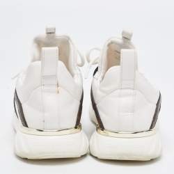 Louis Vuitton White Mesh and Monogram Canvas Aftergame Sneakers Size 38