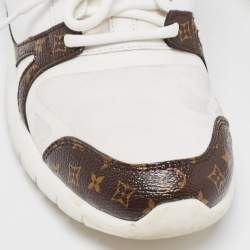 Louis Vuitton White Mesh and Monogram Canvas Aftergame Sneakers Size 38