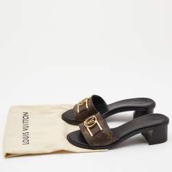 Louis Vuitton Brown Monogram Canvas Lock It Sandals Size 37