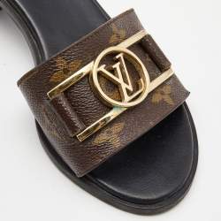 Louis Vuitton Brown Monogram Canvas Lock It Sandals Size 37