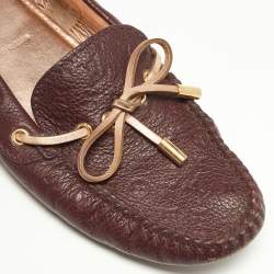 Louis Vuitton Burgundy Monogram Leather Gloria Loafers Size 37.5