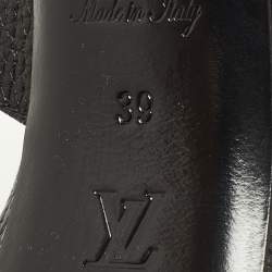 Pre Owned Louis Vuitton Black Leather Ankle Strap Sandals Size 39