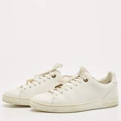 Louis Vuitton White Leather Frontrow Low Top Sneakers Size 37.5