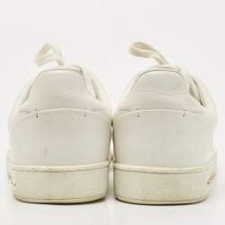 Louis Vuitton White Leather Frontrow Low Top Sneakers Size 37.5
