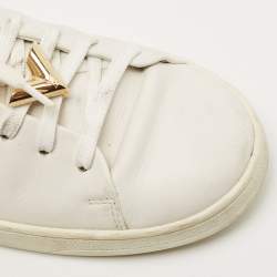 Louis Vuitton White Leather Frontrow Low Top Sneakers Size 37.5