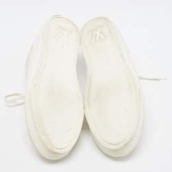 Louis Vuitton White Leather and Monogram Mesh Stellar Mules Sneakers Size 38