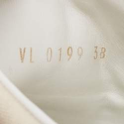 Louis Vuitton White Leather and Monogram Mesh Stellar Mules Sneakers Size 38
