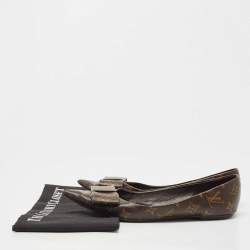 مملوكة مسبقًا Louis Vuitton Brown Monogram Canvas Louise Bow Ballet Flats Size 39.5