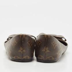 مملوكة مسبقًا Louis Vuitton Brown Monogram Canvas Louise Bow Ballet Flats Size 39.5