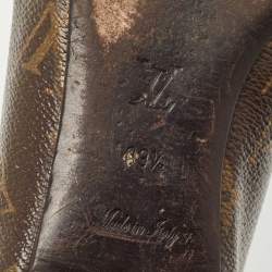 مملوكة مسبقًا Louis Vuitton Brown Monogram Canvas Louise Bow Ballet Flats Size 39.5