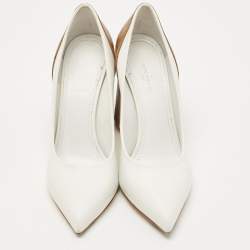 Louis Vuitton White/Brown Monogram Canvas and Leather Rodeo QueenP Pumps Size 37.5