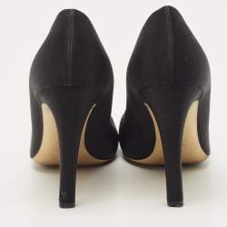 Louis Vuitton Black Satin Crystal Embellished Square Toe Pumps Size 40