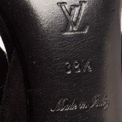 Louis Vuitton Black Suede Embellished Slingback Sandals Size 38.5
