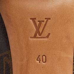 Pre Owned Louis Vuitton Brown Monogram Canvas Ritual Mary Jane Peep Toe Pumps Size 40