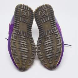 Louis Vuitton Purple Suede and Mesh Run Away  Sneakers Size 40