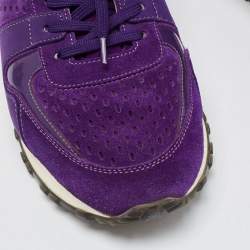 Louis Vuitton Purple Suede and Mesh Run Away  Sneakers Size 40