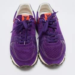 Louis Vuitton Purple Suede and Mesh Run Away  Sneakers Size 40