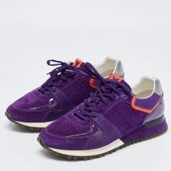 Louis Vuitton Purple Suede and Mesh Run Away  Sneakers Size 40