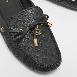 Pre Owned Louis Vuitton Black Leather Gloria Mules Size 39