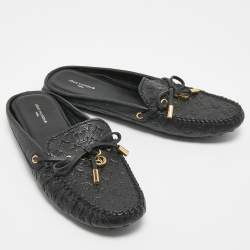 Pre Owned Louis Vuitton Black Leather Gloria Mules Size 39