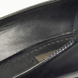 Pre Owned Louis Vuitton Black Leather Logo Pointed Toe Pumps Size 37