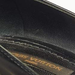 Pre Owned Louis Vuitton Black Leather Logo Pointed Toe Pumps Size 37