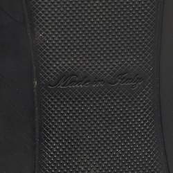 Pre Owned Louis Vuitton Black Leather Logo Pointed Toe Pumps Size 37