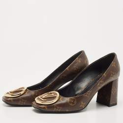 Madeleine cloth heels Louis Vuitton Brown size 38.5 EU in Cloth - 31093467