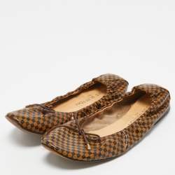 Louis Vuitton Brown Coated Canvas, Ballet Flats Size 37